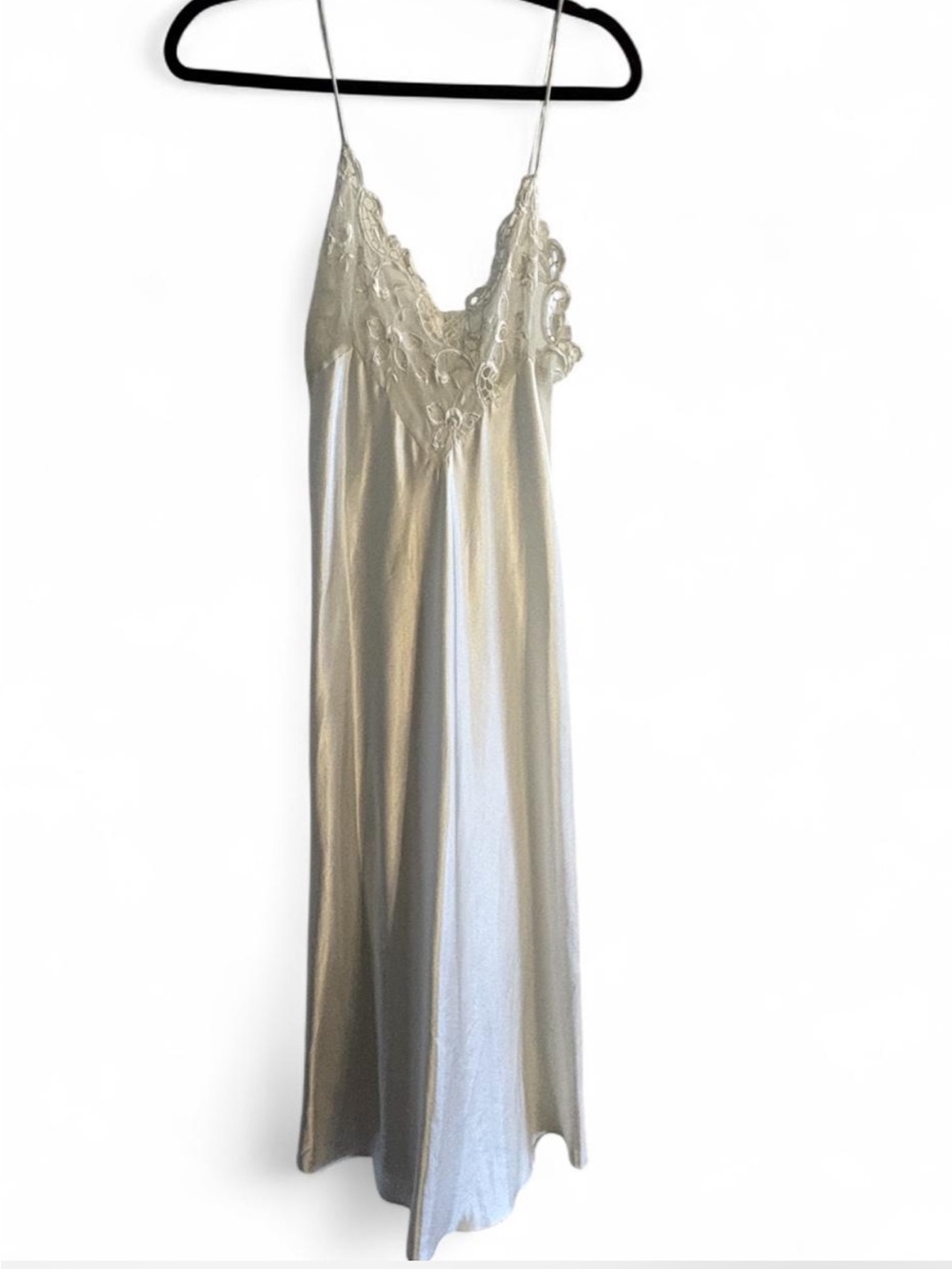 Vintage Victoria's Secret Cream Satin Lace-Trim Slip